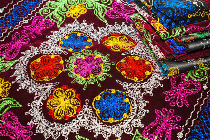 Uzbek ornament on fabric