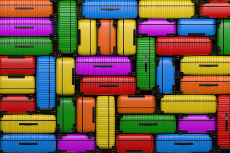 Multicolored travel suitcases