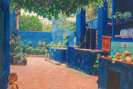 Santiago Ruzignol: Blue Courtyard, Arenis