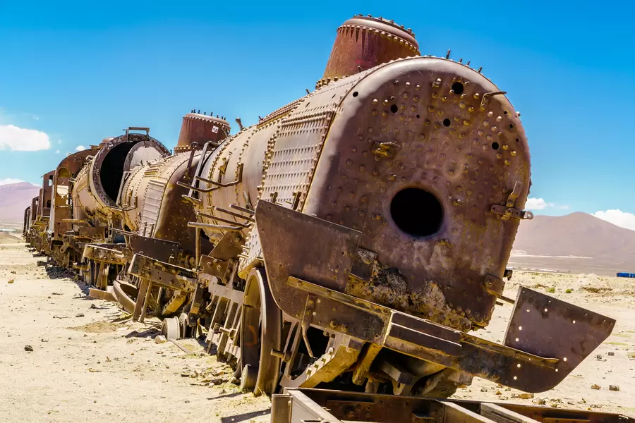 Roestige stoomlocomotief