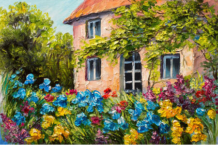 House in the flower garden