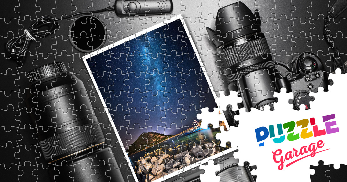 Camera, flash and lens Jigsaw Puzzle (Stuff, Foto cameras) Puzzle Garage