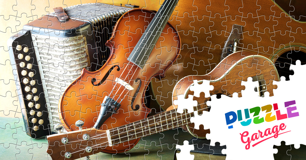 Ukulele, violin and accordion Jigsaw Puzzle (Stuff, Tools) Puzzle Garage