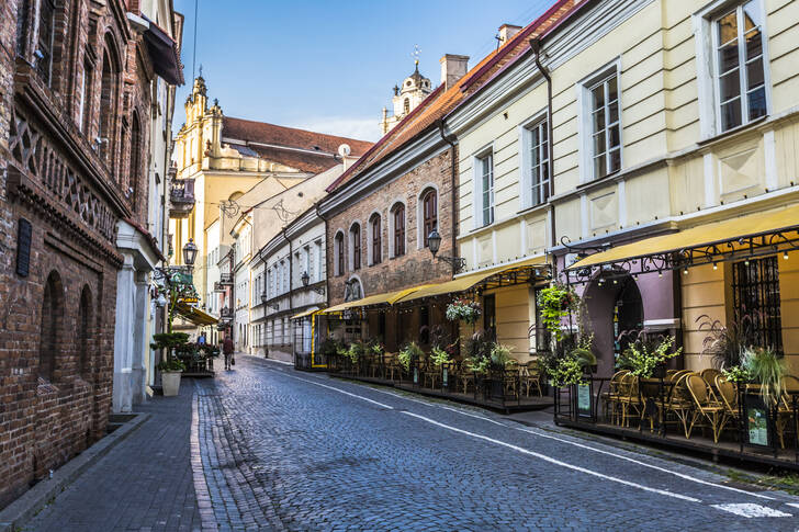 Vilnius'un eski kentindeki sokak