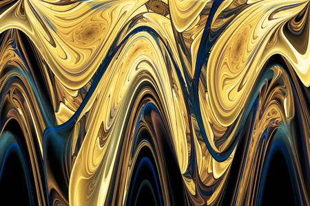 3D-abstraktion: Gyllene vågor
