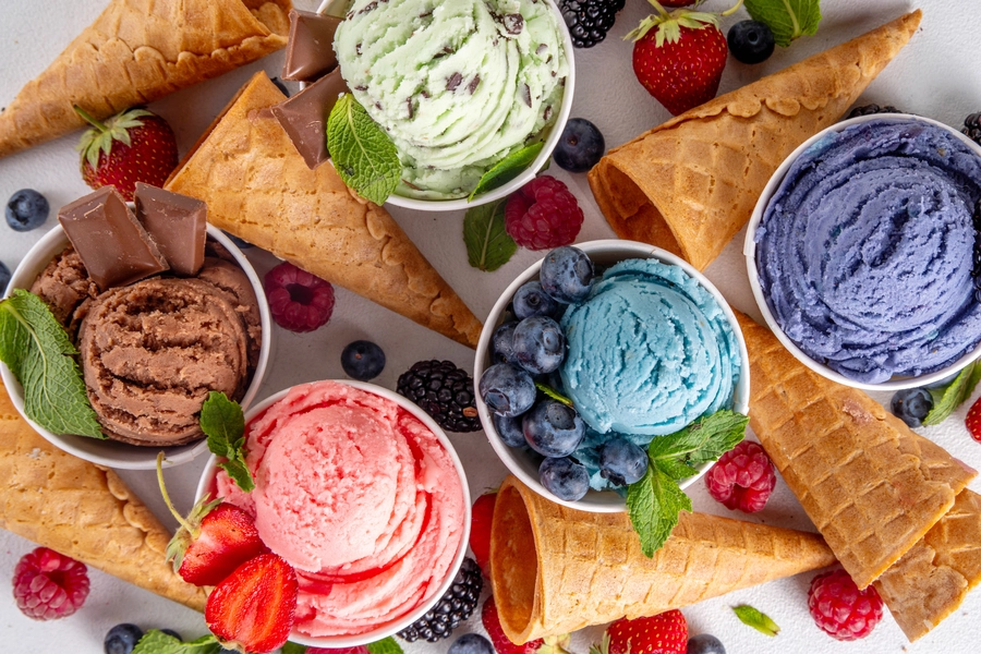 Glace multicolore