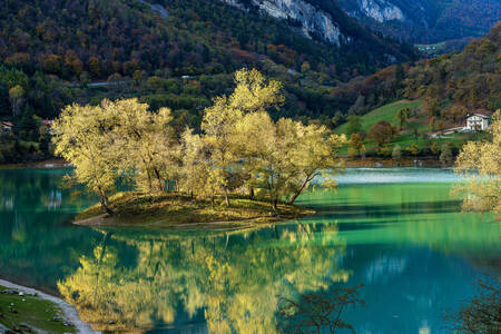 Island on the lake