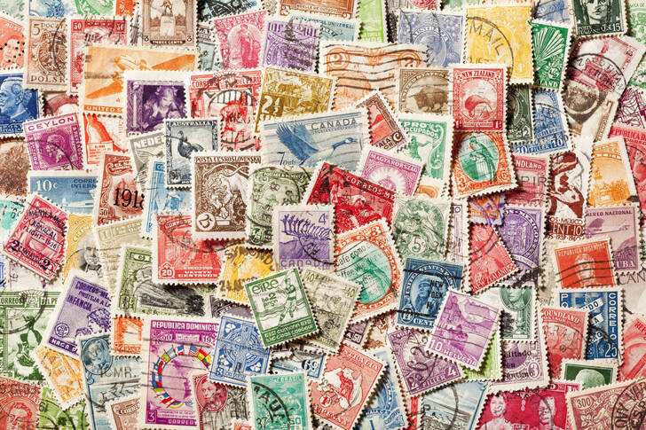 A collection of stamps from around the world