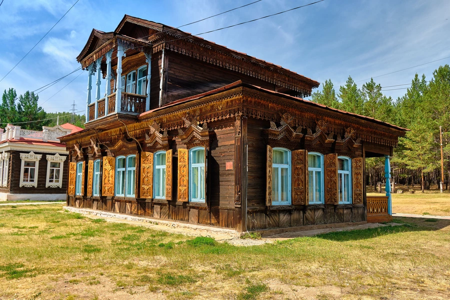 Hus i Etnografisk museum for folkene i Transbajkalia