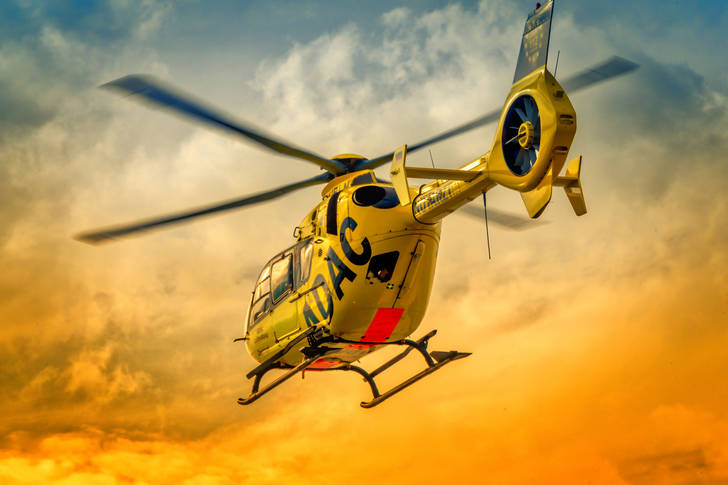 Yellow rescue helicopter