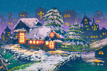 Christmas wooden houses