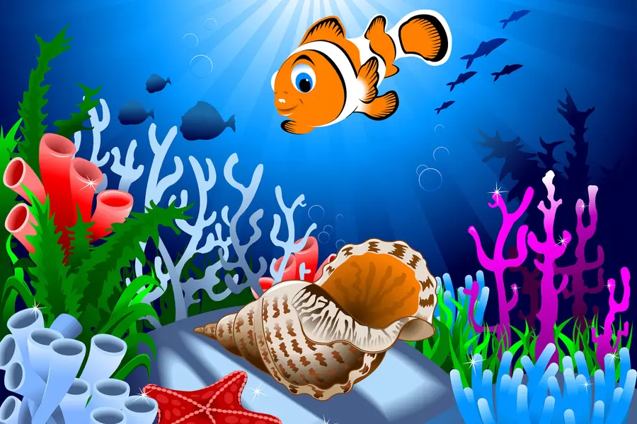 Poisson clown parmi les coraux
