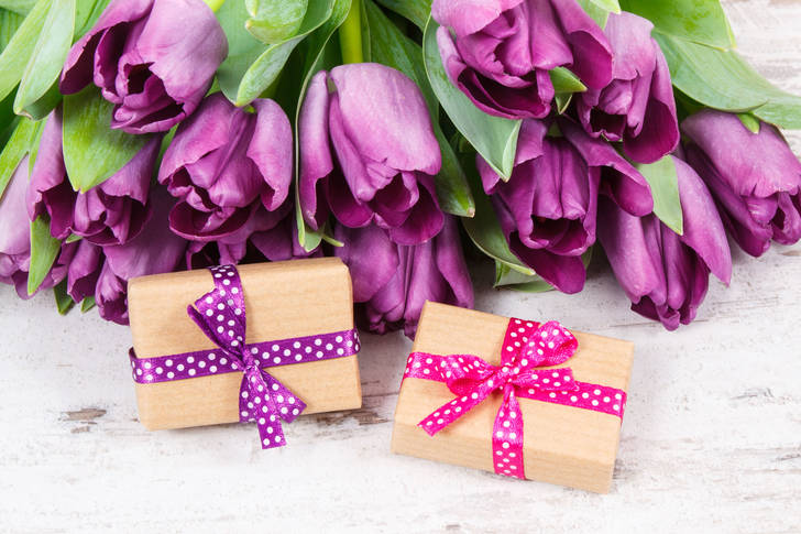 Tulips and gifts
