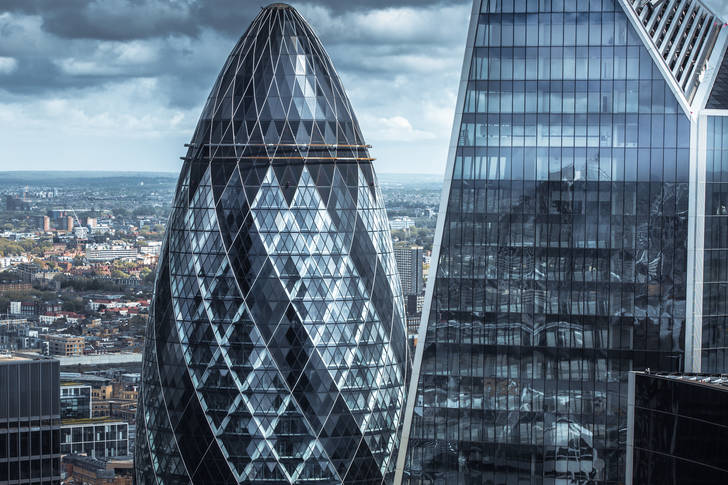 London office buildings view