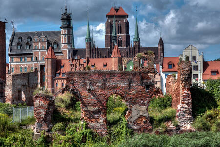 Vue de l'église Sainte-Marie à Gdansk