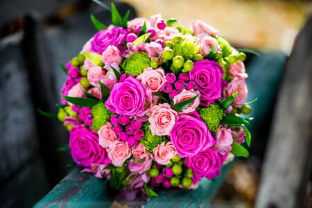 Wedding bouquet of fresh flowers