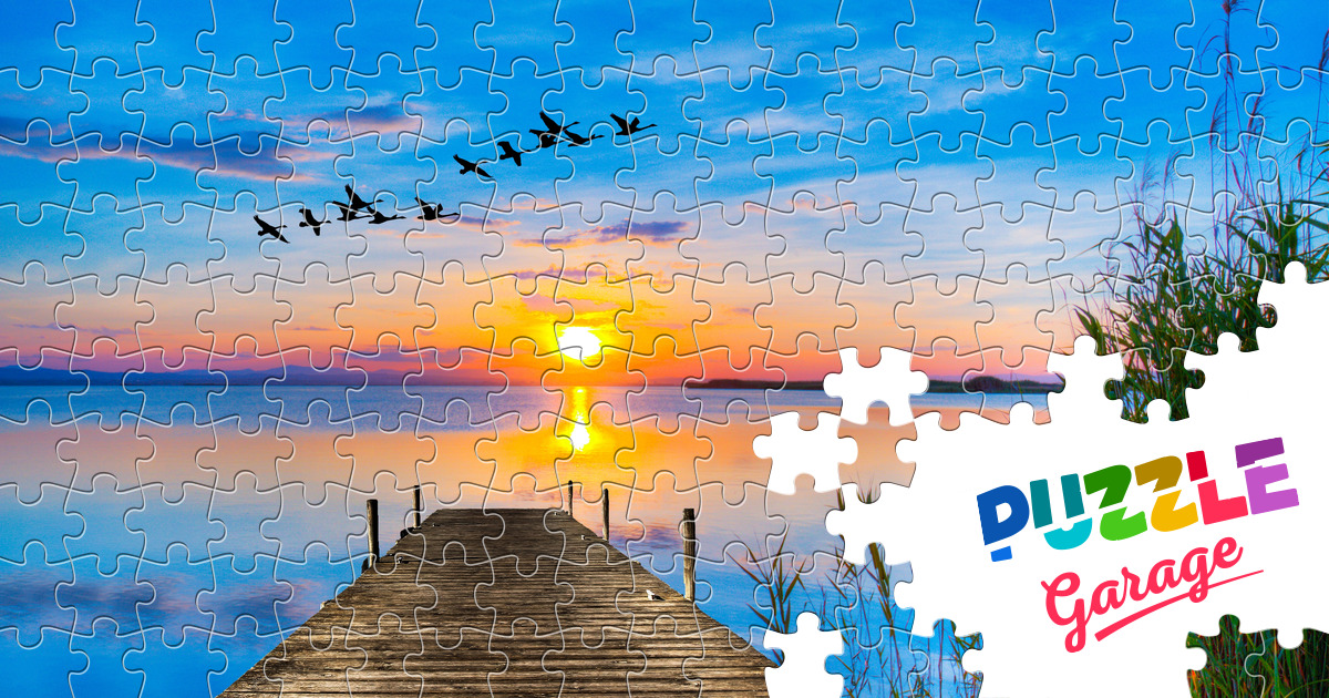 Lake with beautiful sunset Jigsaw Puzzle (Nature, Lakes) | Puzzle Garage