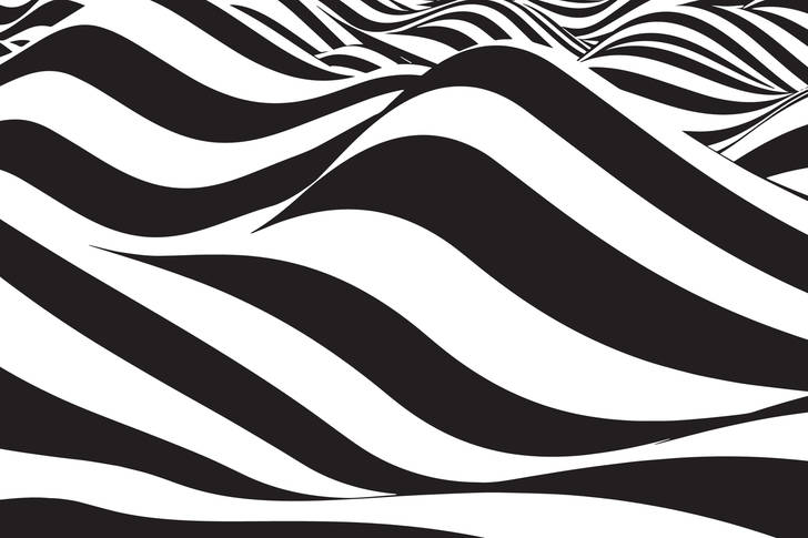 3D abstraction: black and white mountains