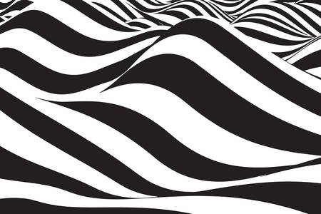 3D abstraction: black and white mountains