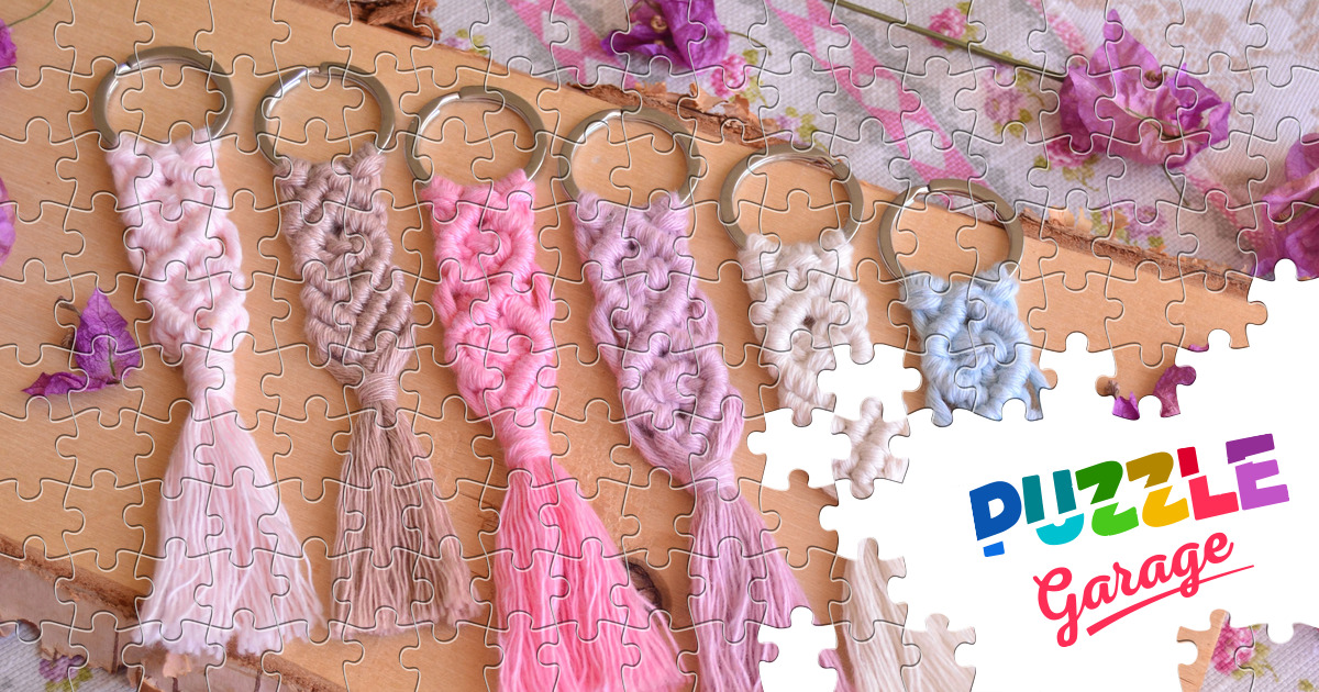 Keychains made using macrame technique Jigsaw Puzzle (Home, Needlework) Puzzle Garage
