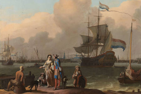 Ludolf Bakhuysen: "The Y ad Amsterdam, con la fregata "De Ploeg""