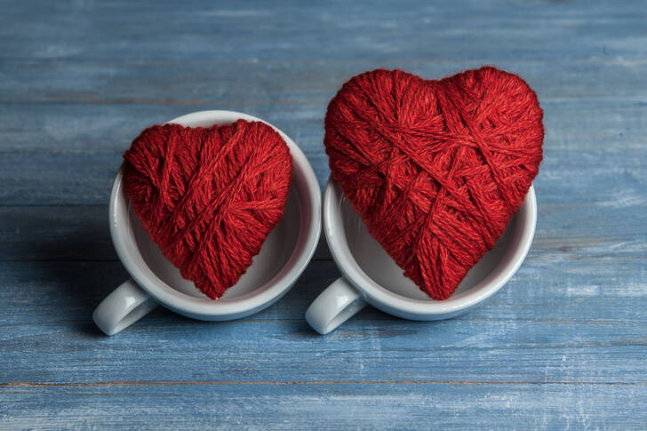 Red Yarn Hearts