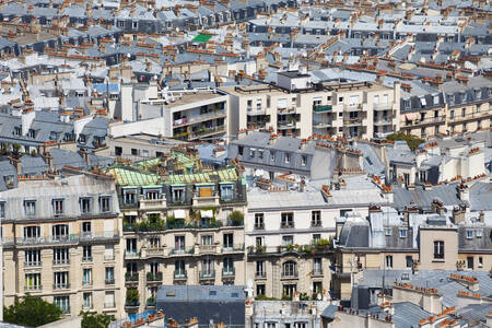 Telhados no centro de Paris