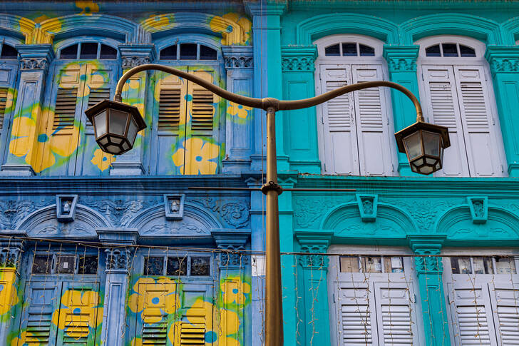 Fassaden von Häusern im China-Viertel