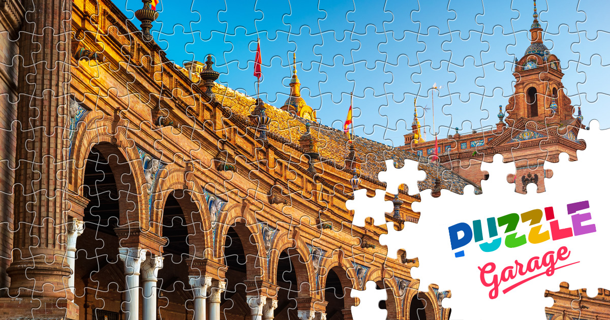 Spain Square in Seville Jigsaw Puzzle (Countries, Spain) Puzzle Garage