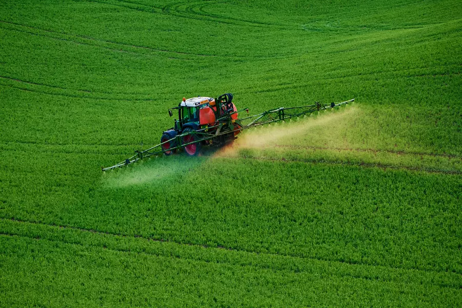 Traktor raspršuje gnojivo