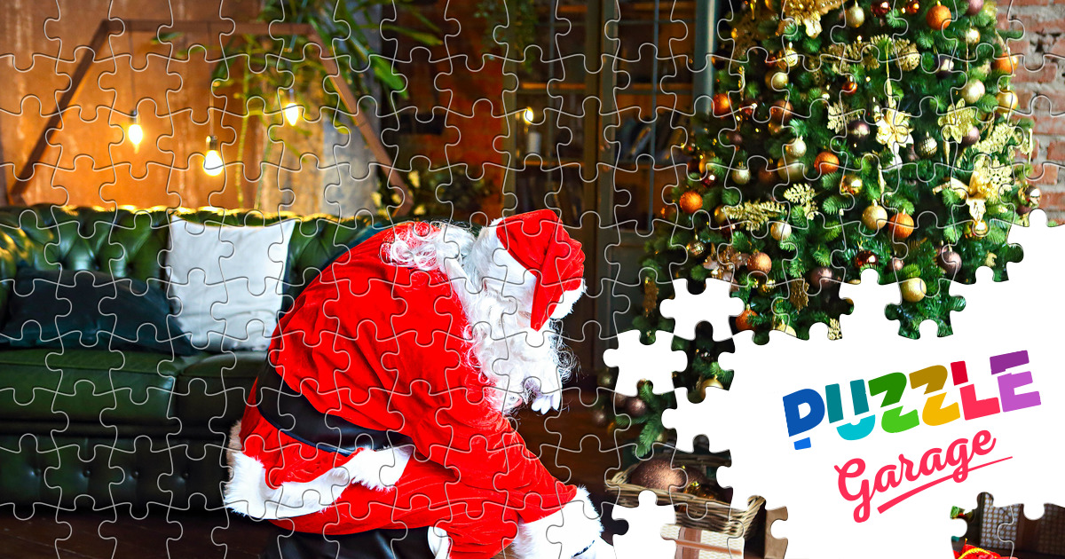 Santa Claus puts gifts under the tree Jigsaw Puzzle (Holidays ...