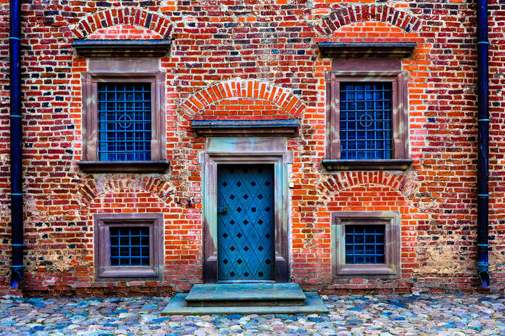 Facade of a red brick house