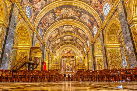 Interiorul Catedralei Sf. Ioan din Malta