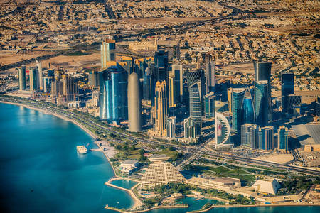 Dohai városra néző kilátás