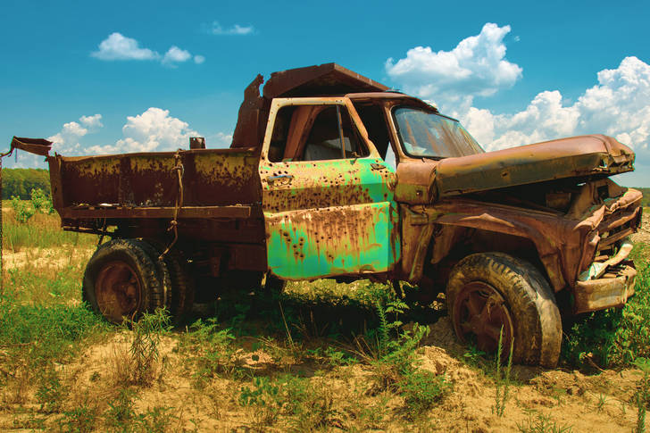 Old truck in the field