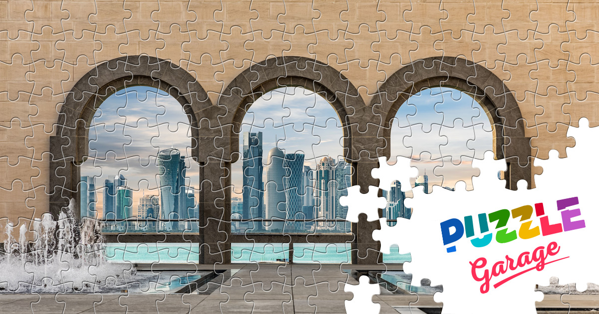 Doha skyscrapers view Jigsaw Puzzle (Countries, Qatar) Puzzle Garage