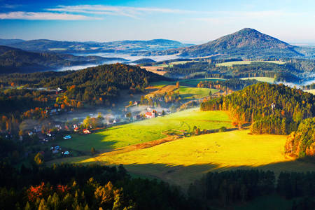 Çek Cumhuriyeti'nin sonbahar manzarası