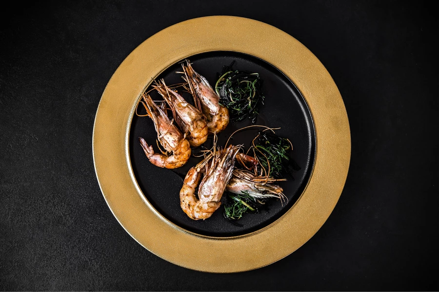 Crevettes sur une assiette