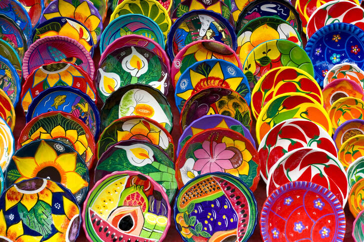 Colorful Mexican plates