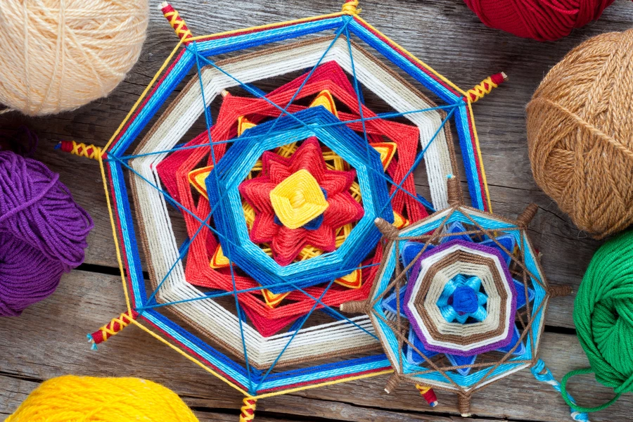 Gestrickte Mandalas