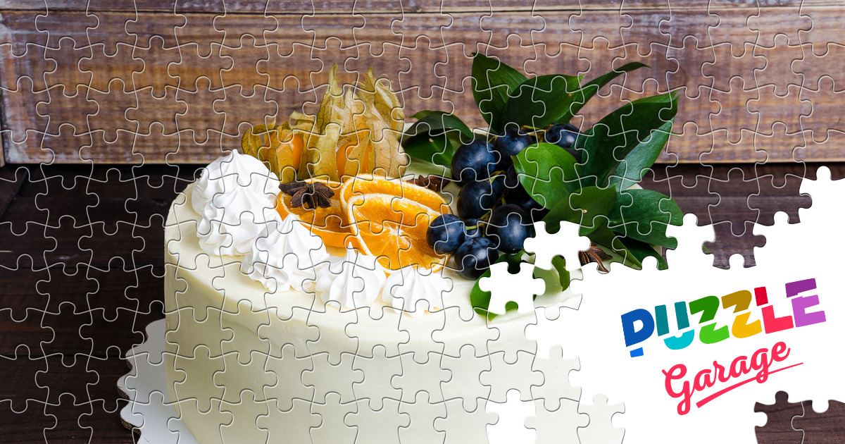 Cake with grapes and oranges Jigsaw Puzzle (Home, Food) | Puzzle Garage