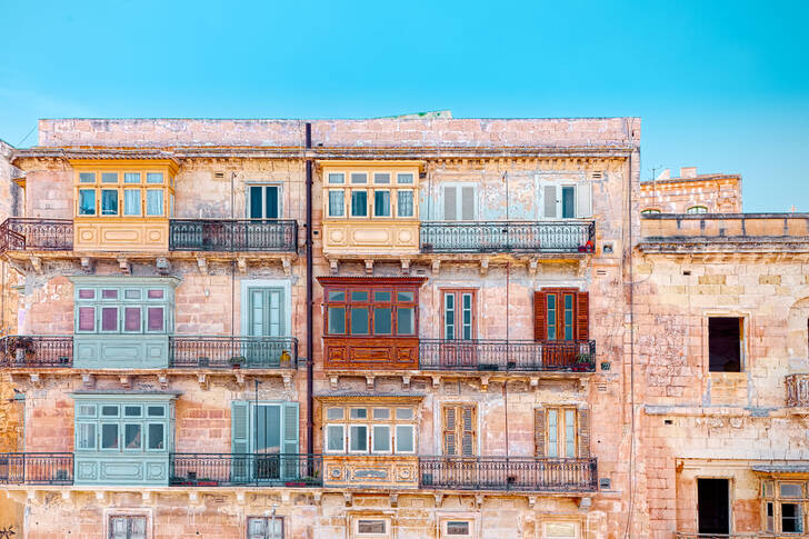Traditionele huizen in Valletta