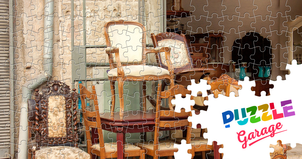 Retro Furniture At A Flea Market Jigsaw Puzzle History Flea Market   15994 Fb.v1 