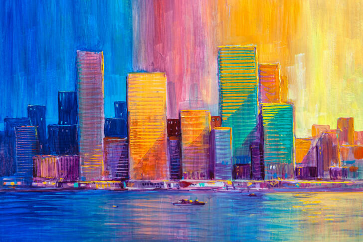 Colorful skyscrapers