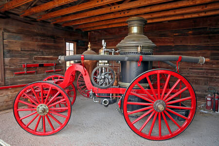 Camion de pompiers à vapeur rétro