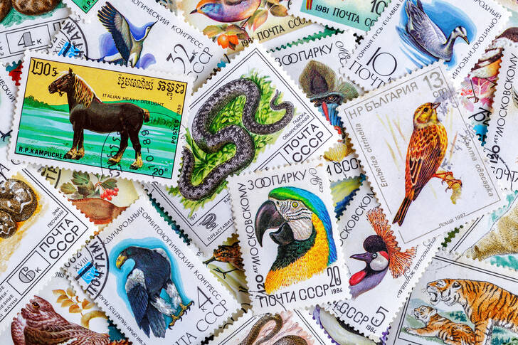 Stamps from different countries and times