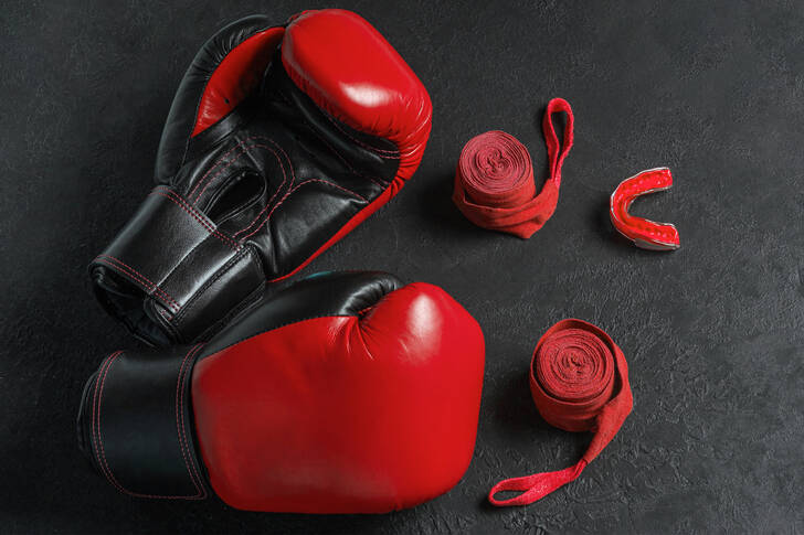 Red boxing gloves
