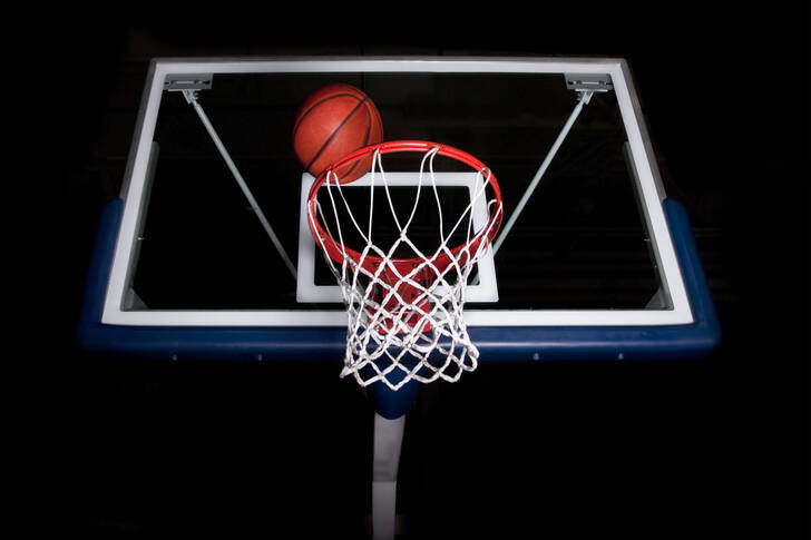 Basketball hoop and ball