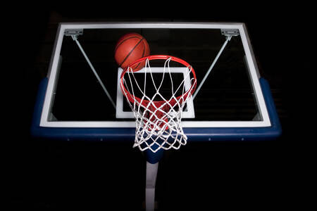 Basketball hoop and ball