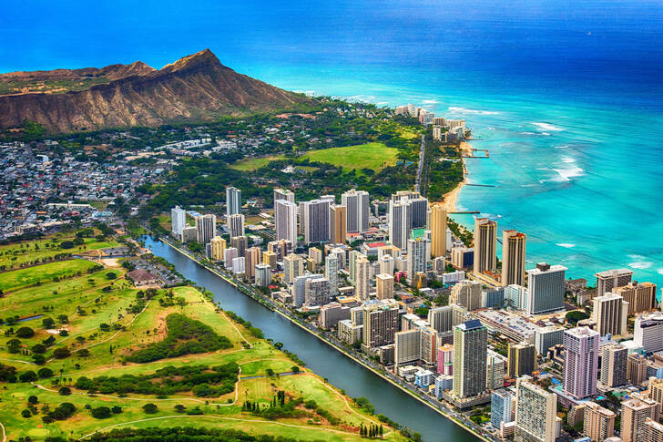 Aerial view of Honolulu